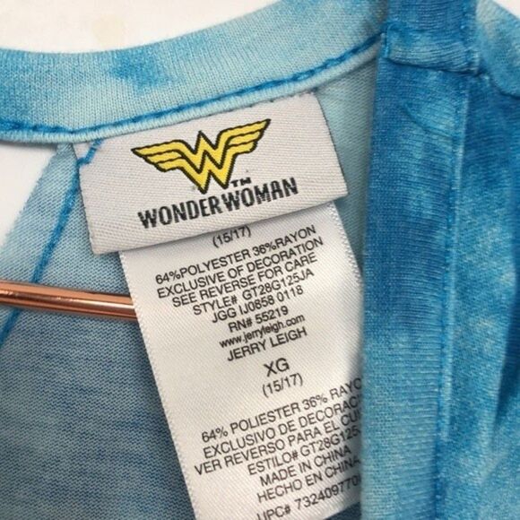 Wonder Woman Logo Tie Dye Lattice Side Tank Top New XL - Picture 5 of 6